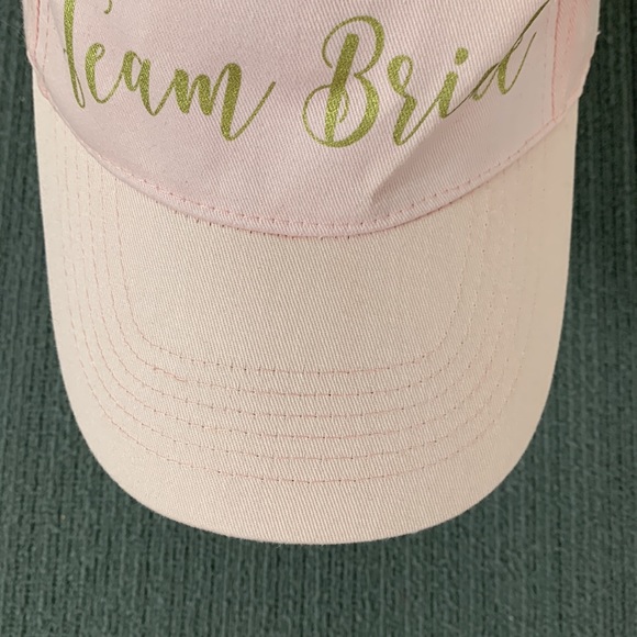 Team Bride Baseball Hat Womens OS Pink Gold Adjustable Strapback Cap Gertex - Picture 4 of 13